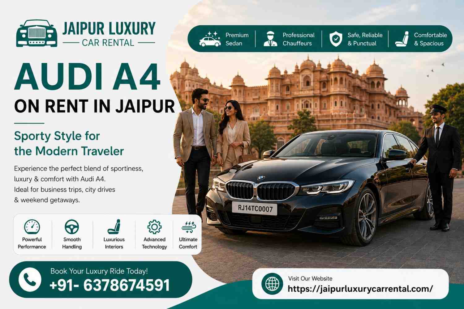 Audi A4 on Rent in Jaipur – Sporty Style for the Modern Traveler