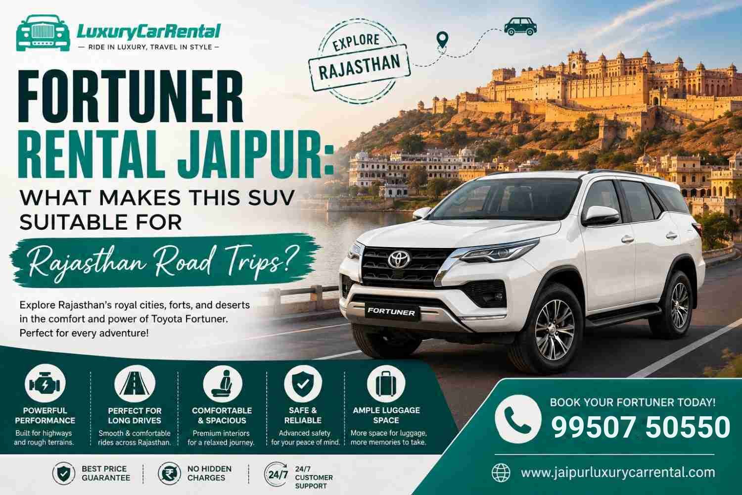 Fortuner Rental Jaipur: What Makes This SUV Suitable for Rajasthan Road Trips?
