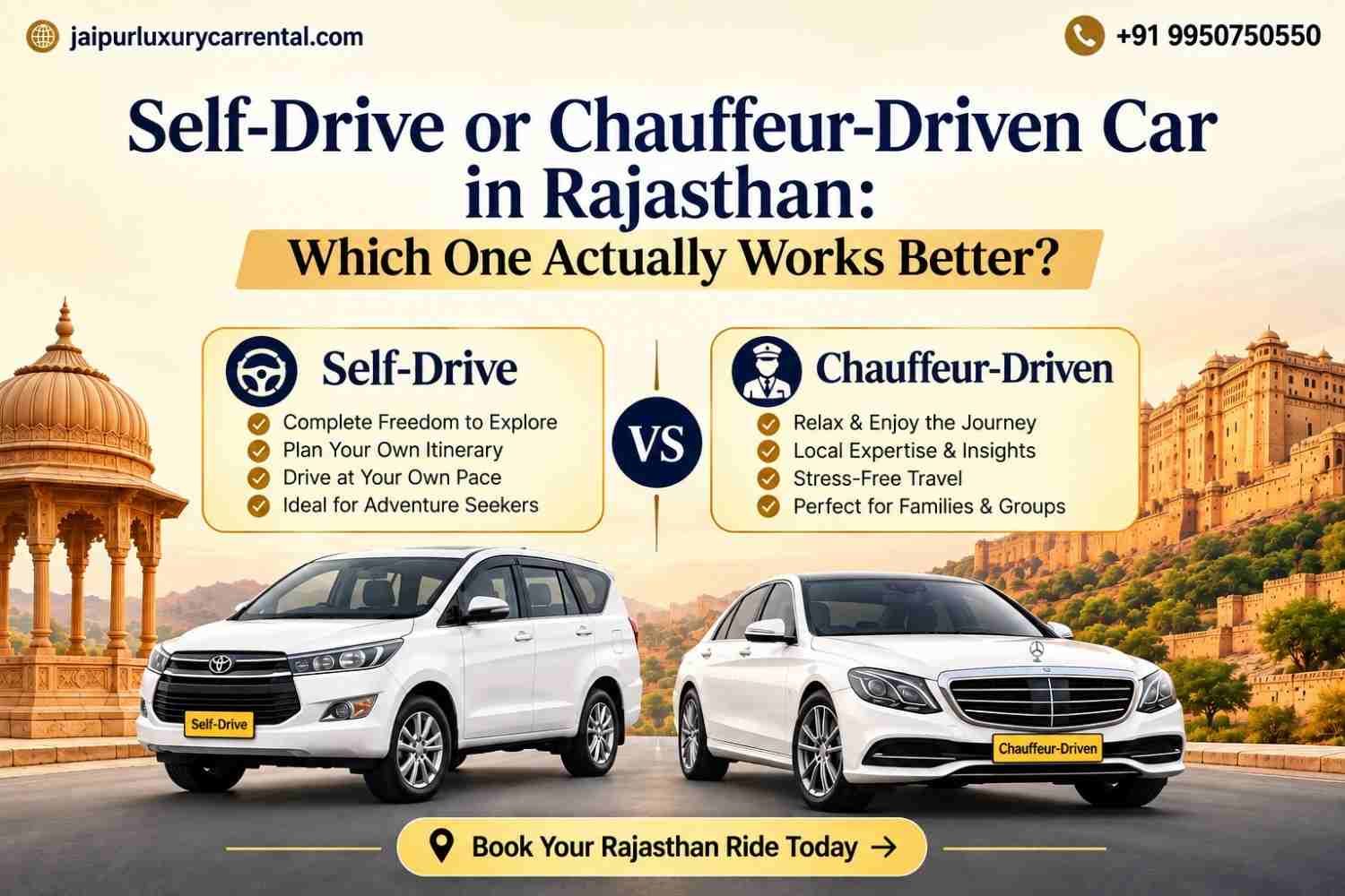 Self-Drive or Chauffeur-Driven Car in Rajasthan: Which One Actually Works Better?