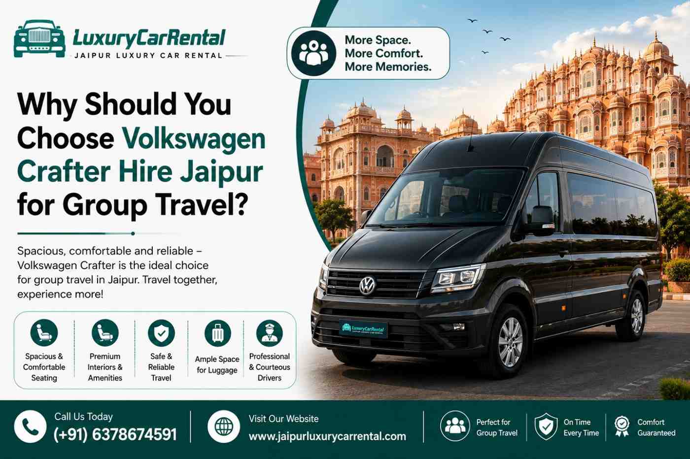 Why Should You Choose Volkswagen Crafter Hire Jaipur for Group Travel?